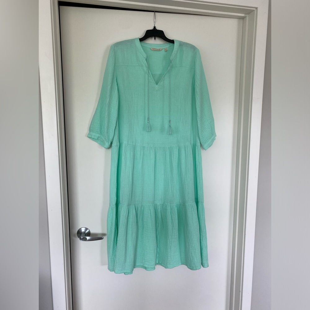Soft Surroundings Tiered Seafoam Maxi Dress